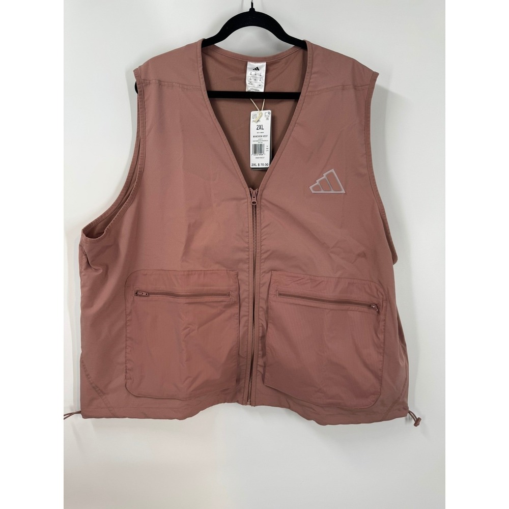 Adidas‎ Men's Woven Vest Warm Clay Lightweight Sportswear Athletic Jacket Sz 2XL
